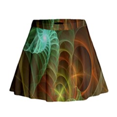 Art Shell Spirals Texture Mini Flare Skirt