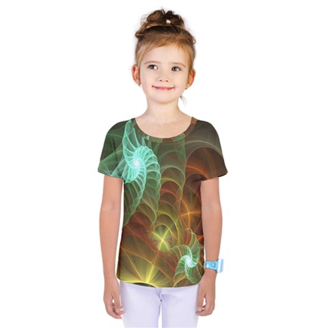 Art Shell Spirals Texture Kids  One Piece Tee by Simbadda