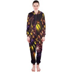 Art Design Image Oily Spirals Texture Hooded Jumpsuit (ladies)  by Simbadda