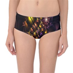 Art Design Image Oily Spirals Texture Mid-waist Bikini Bottoms by Simbadda