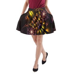 Art Design Image Oily Spirals Texture A-line Pocket Skirt by Simbadda