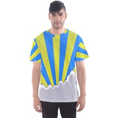 Sunlight Clouds Blue Sky Yellow White Men s Sport Mesh Tee