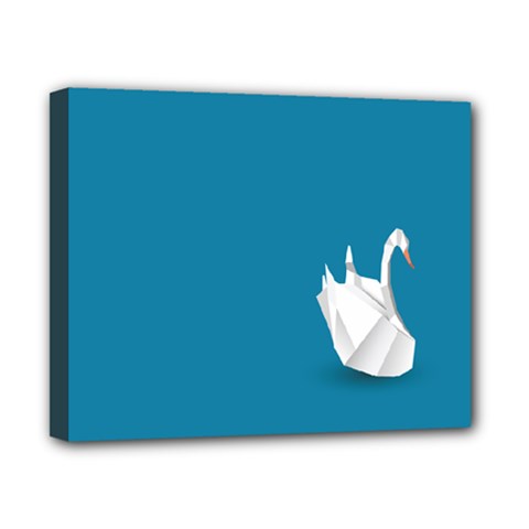 Swan Animals Swim Blue Water Canvas 10  X 8 