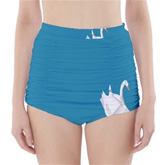 Swan Animals Swim Blue Water High-waisted Bikini Bottoms