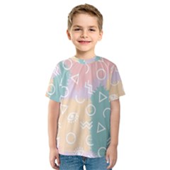 Triangle Circle Wave Eye Rainbow Orange Pink Blue Sign Kids  Sport Mesh Tee