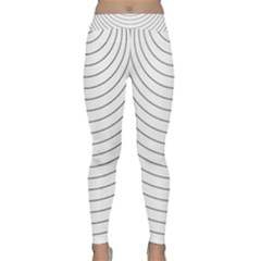 Wave Black White Line Classic Yoga Leggings by Alisyart