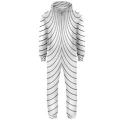 Wave Black White Line Hooded Jumpsuit (men)  by Alisyart