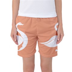 Swan Girl Face Hair Face Orange White Women s Basketball Shorts by Alisyart