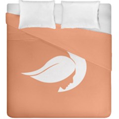 Swan Girl Face Hair Face Orange White Duvet Cover Double Side (king Size) by Alisyart