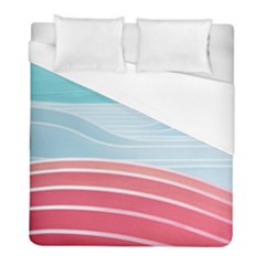 Wave Waves Blue Red Duvet Cover (full/ Double Size)