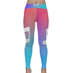 Tunes Sign Orange Purple Blue White Music Notes Classic Yoga Leggings by Alisyart