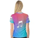 Tunes Sign Orange Purple Blue White Music Notes Women s V-Neck Sport Mesh Tee View2