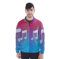 Tunes Sign Orange Purple Blue White Music Notes Wind Breaker (men) by Alisyart