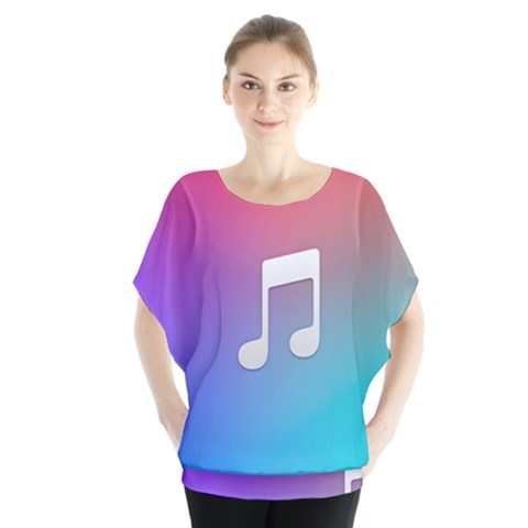 Tunes Sign Orange Purple Blue White Music Notes Blouse by Alisyart