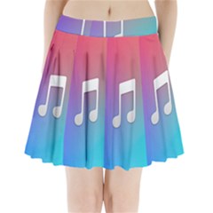 Tunes Sign Orange Purple Blue White Music Notes Pleated Mini Skirt