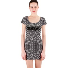 Modern Oriental Pattern Short Sleeve Bodycon Dress by dflcprintsclothing