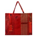 Computer Texture Red Motherboard Circuit Zipper Large Tote Bag View1