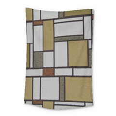 Fabric Textures Fabric Texture Vintage Blocks Rectangle Pattern Small Tapestry by Simbadda