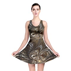 Fractal Art Texture Neuron Chaos Fracture Broken Synapse Reversible Skater Dress by Simbadda