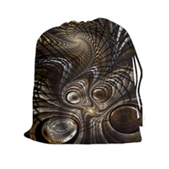 Fractal Art Texture Neuron Chaos Fracture Broken Synapse Drawstring Pouches (xxl) by Simbadda