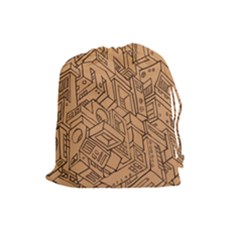 Mechanical Tech Pattern Drawstring Pouches (large)  by Simbadda