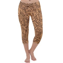 Mechanical Tech Pattern Capri Yoga Leggings by Simbadda