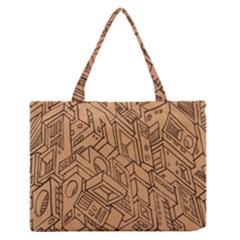 Mechanical Tech Pattern Medium Zipper Tote Bag by Simbadda