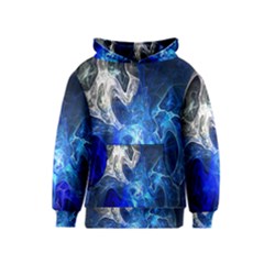 Ghost Fractal Texture Skull Ghostly White Blue Light Abstract Kids  Pullover Hoodie by Simbadda