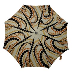 Polka Dot Texture Fabric 70s Orange Swirl Cloth Pattern Hook Handle Umbrellas (medium)