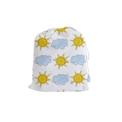 Sunshine Tech White Drawstring Pouches (Medium) 