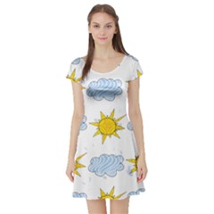 Sunshine Tech White Short Sleeve Skater Dress