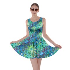 Rokin Aqua Blue Floral Skater Dress