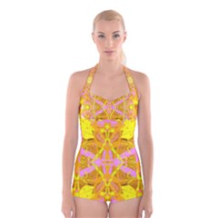 Yellow Brick Road Boyleg Halter Swimsuit  by AlmightyPsyche