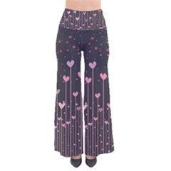 Pink Hearts On Black Background Pants