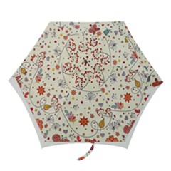 Spring Floral Pattern With Butterflies Mini Folding Umbrellas