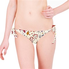 Spring Floral Pattern With Butterflies Bikini Bottom