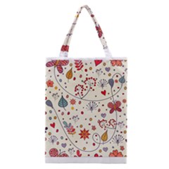 Spring Floral Pattern With Butterflies Classic Tote Bag