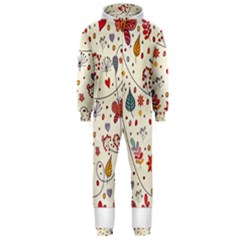 Spring Floral Pattern With Butterflies Hooded Jumpsuit (Men) 