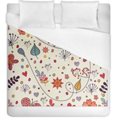 Spring Floral Pattern With Butterflies Duvet Cover (King Size)