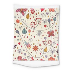 Spring Floral Pattern With Butterflies Medium Tapestry