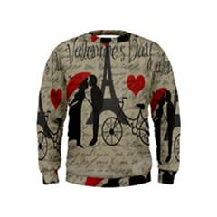 Love Letter - Paris Kids  Sweatshirt by Valentinaart