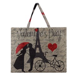 Love Letter - Paris Zipper Large Tote Bag by Valentinaart