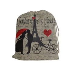 Love Letter - Paris Drawstring Pouches (extra Large) by Valentinaart