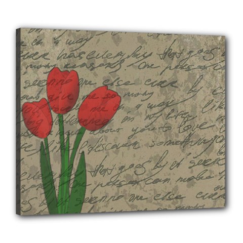 Vintage tulips Canvas 24  x 20 