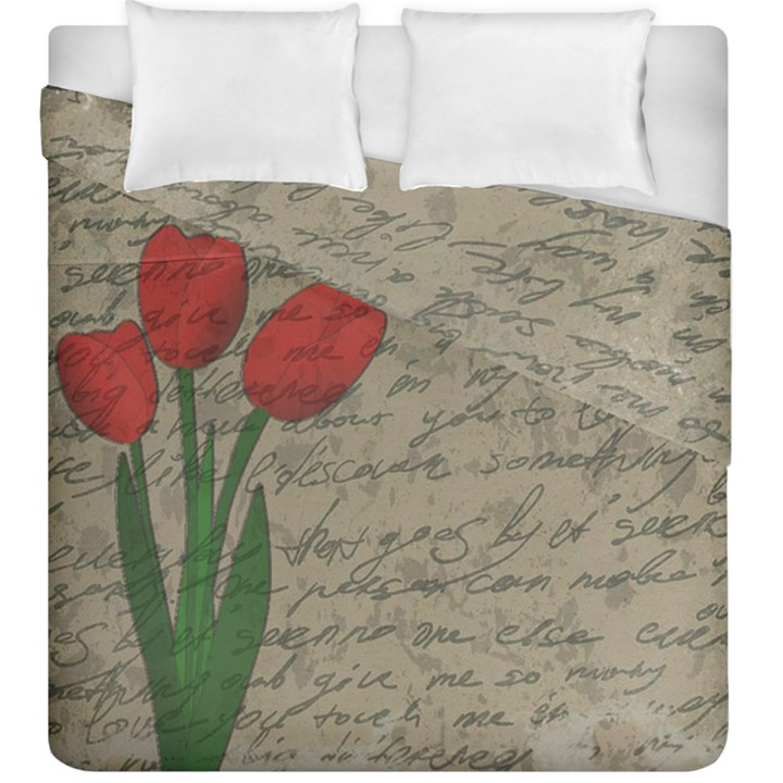 Vintage tulips Duvet Cover Double Side (King Size)