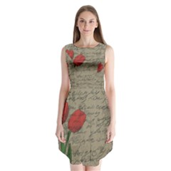 Vintage tulips Sleeveless Chiffon Dress  