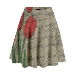 Vintage tulips High Waist Skirt