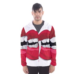 Mouth Jaw Teeth Vampire Blood Hooded Wind Breaker (men) by Simbadda