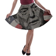 Trump A-line Skater Skirt by Valentinaart