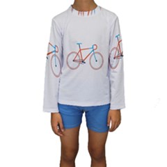 Bicycle Sports Drawing Minimalism Kids  Long Sleeve Swimwear by Simbadda
